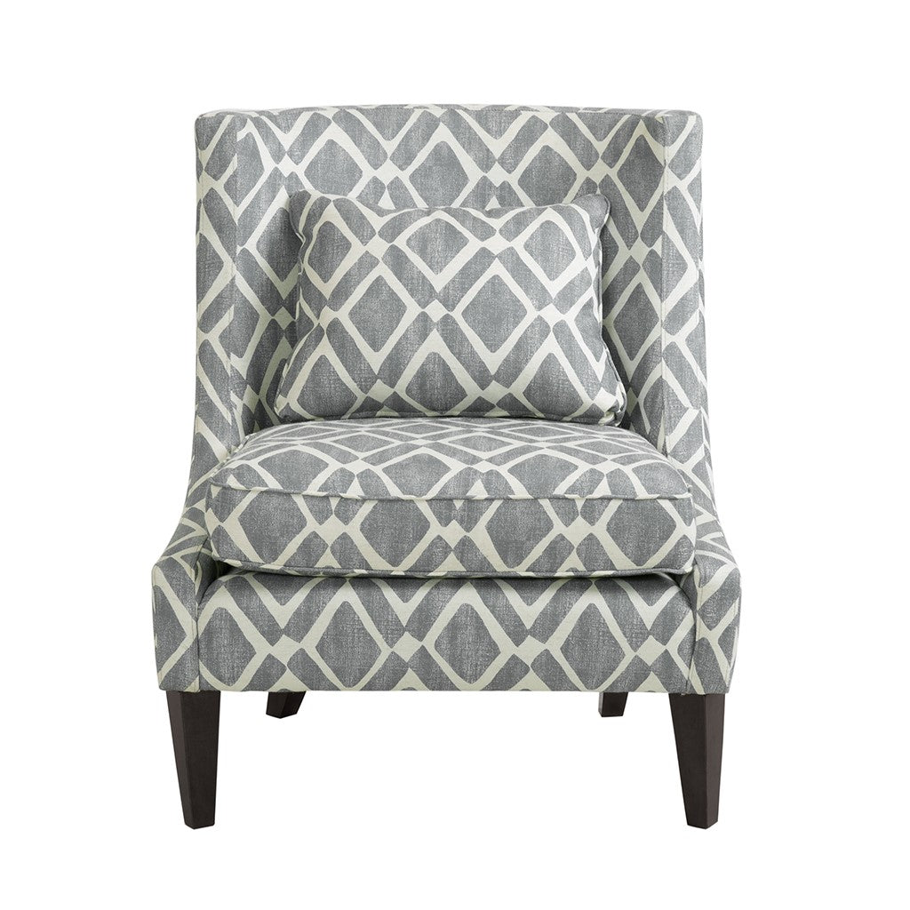 Waverly Swoop Grey Arm Chair