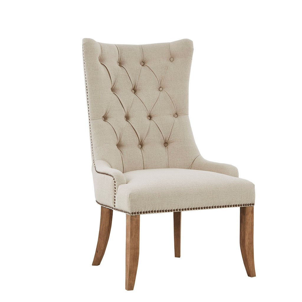 Lucas Cream Button Tufted Captain Accent Chair