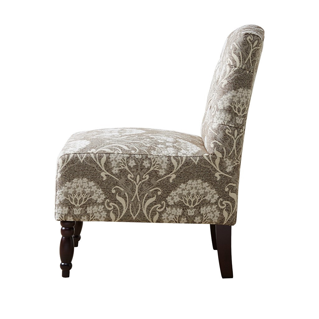 Lola Tufted Taupe Armless Chair