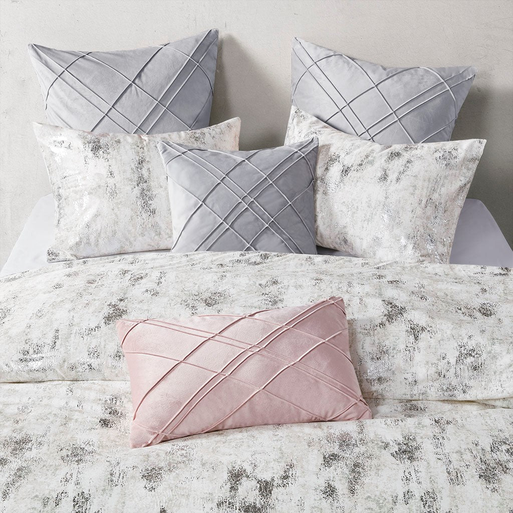 Pearl Metallic Printed Velvet Comforter Set