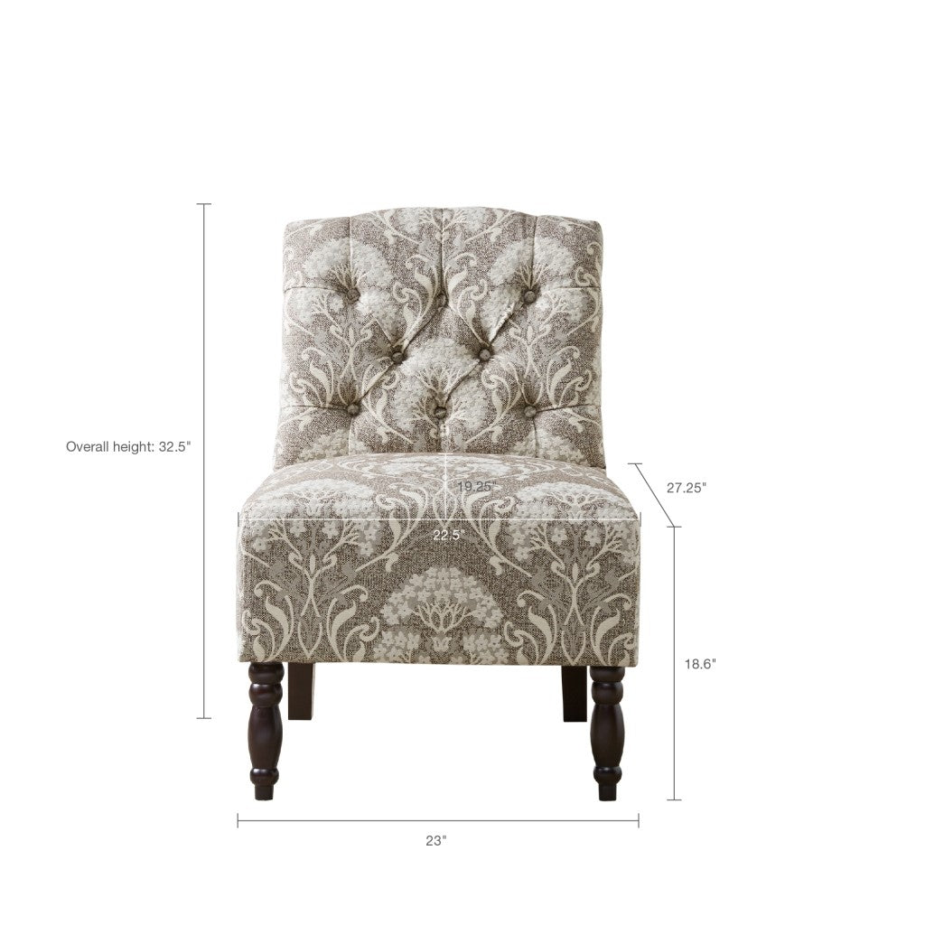 Lola Tufted Taupe Armless Chair