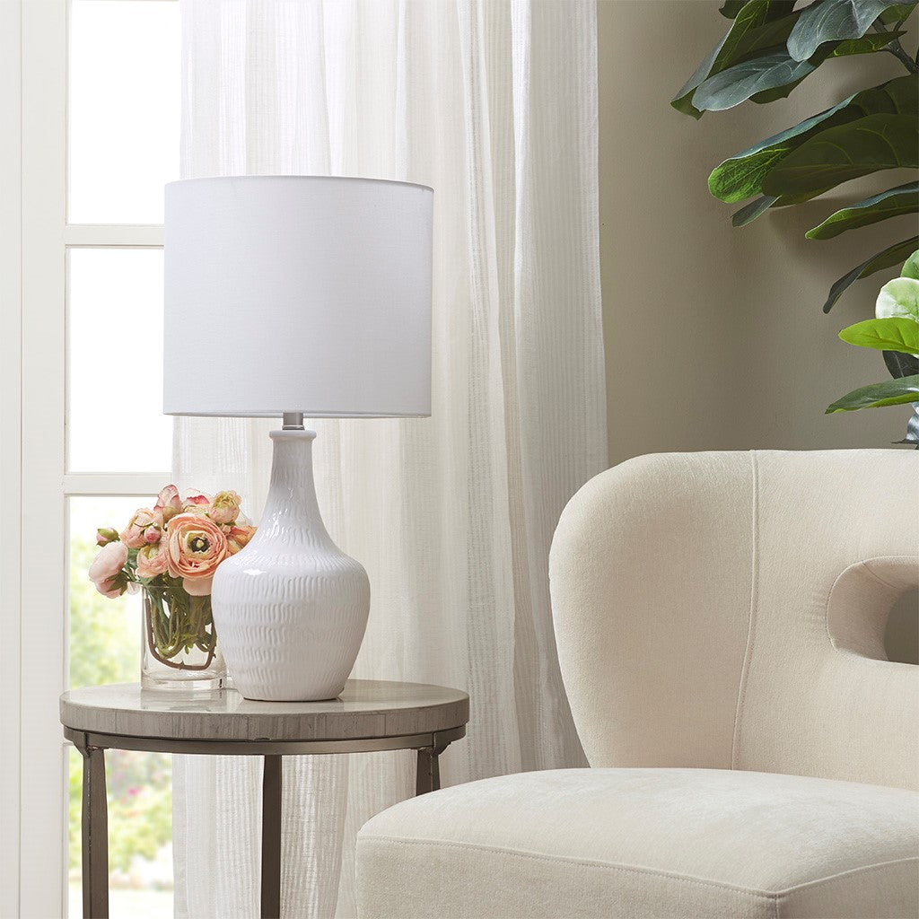 Celine Ceramic White Table Lamp