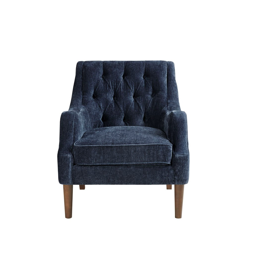 Qwen Button Tufted Navy Accent Chair