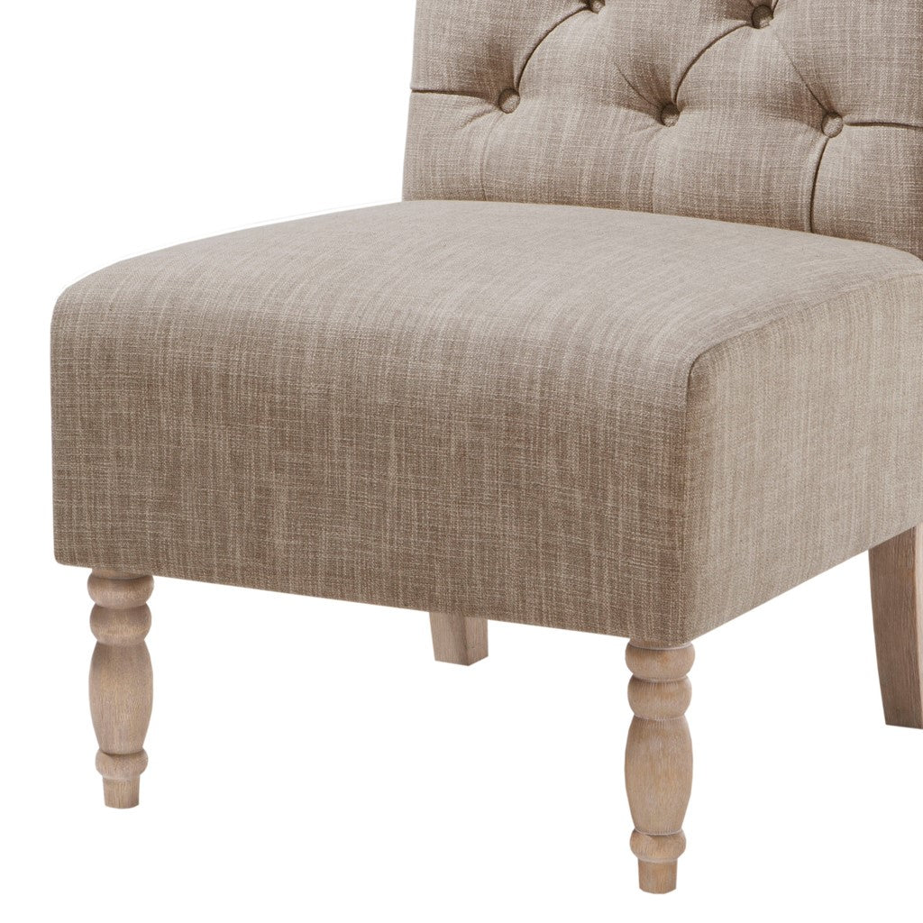 Lola Tufted Beige Armless Chair