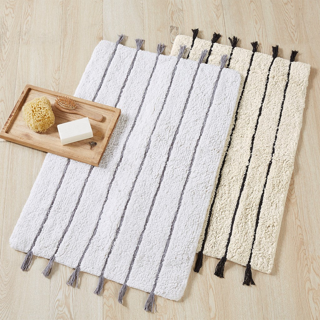 Arbor Stripe Tassel Cotton Tufted Rug