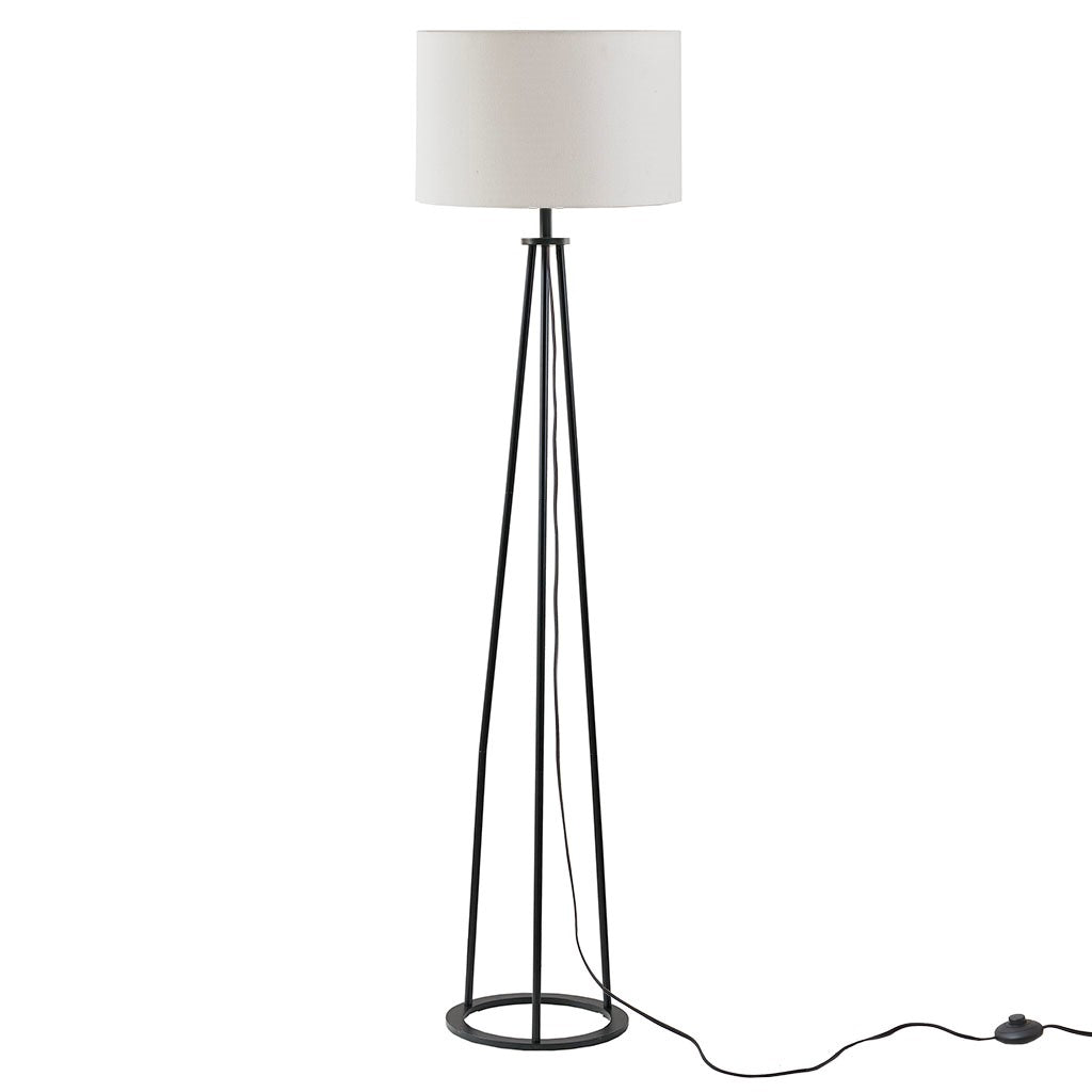 Black Clyde Metal Tripod Floor Lamp