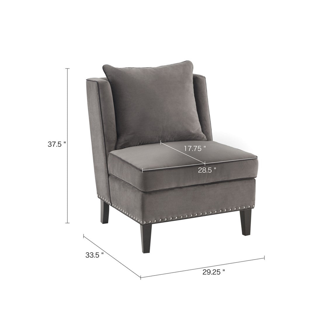 Dexter Grey Armless Shelter Chair