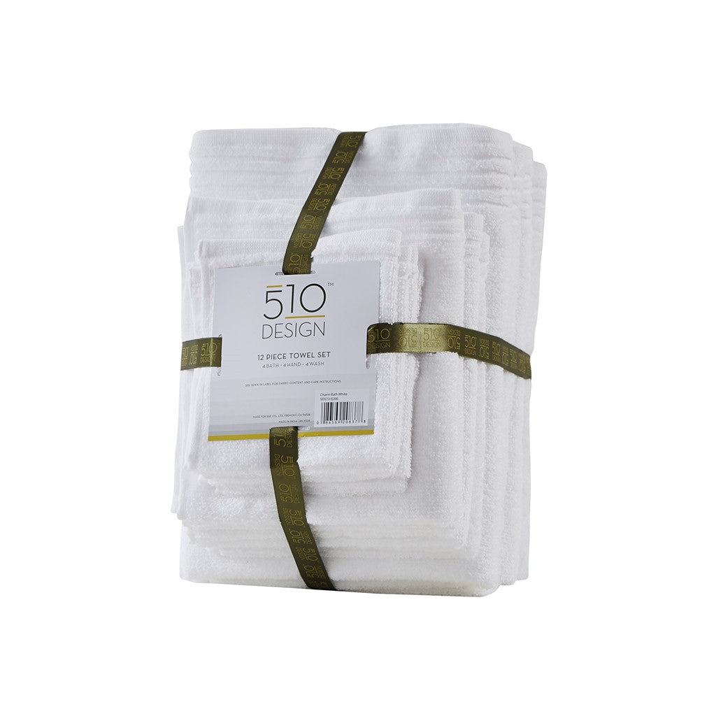 Big Bundle 100% Cotton 12 Piece Bath Towel Set