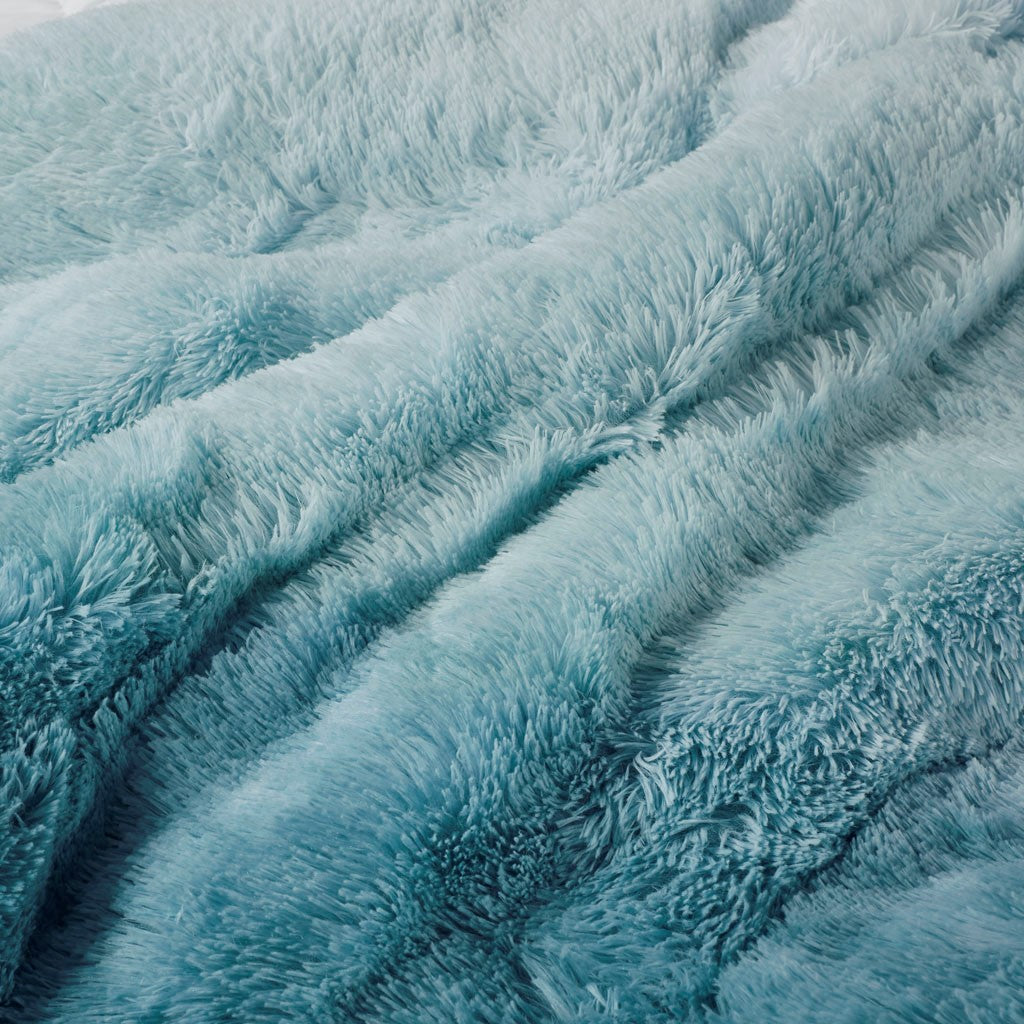 Cleo Ombre Shaggy Fur Comforter Set