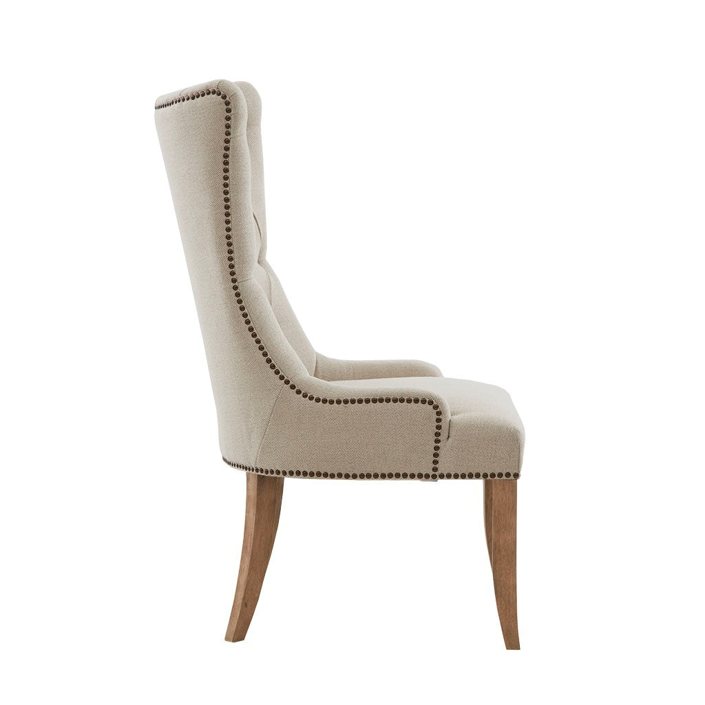 Lucas Cream Button Tufted Captain Accent Chair