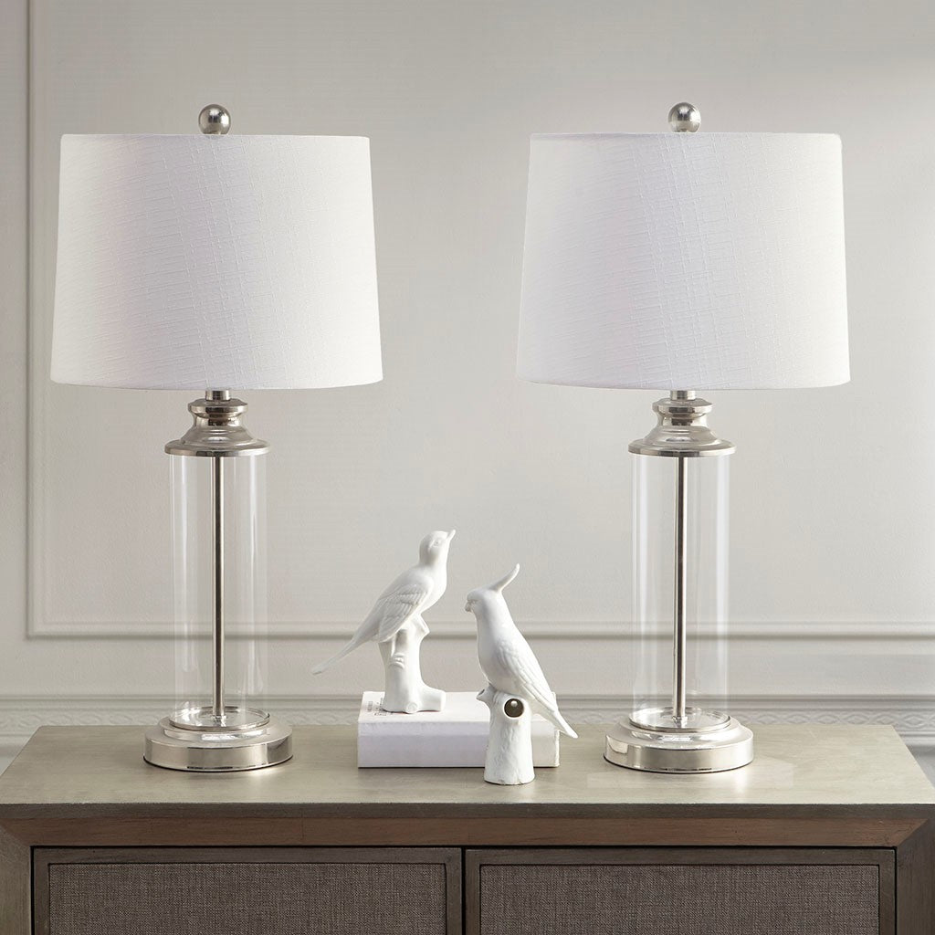 Clarity Silver Table Lamp Set of 2