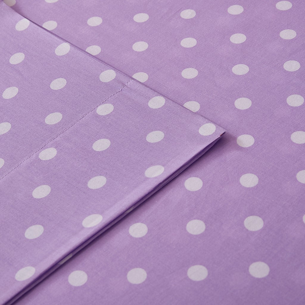 Polka Dot Printed 100% Cotton Sheet Set