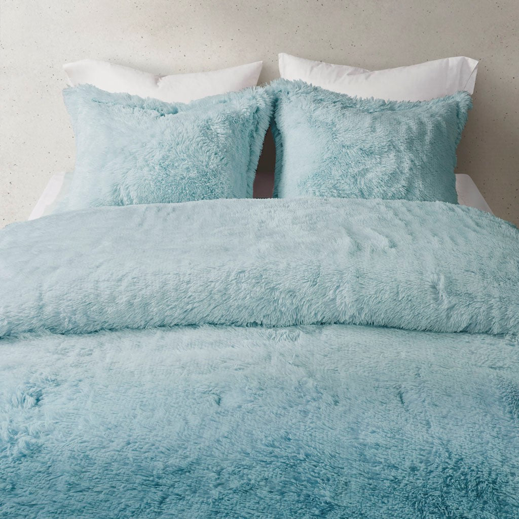 Cleo Ombre Shaggy Fur Comforter Set