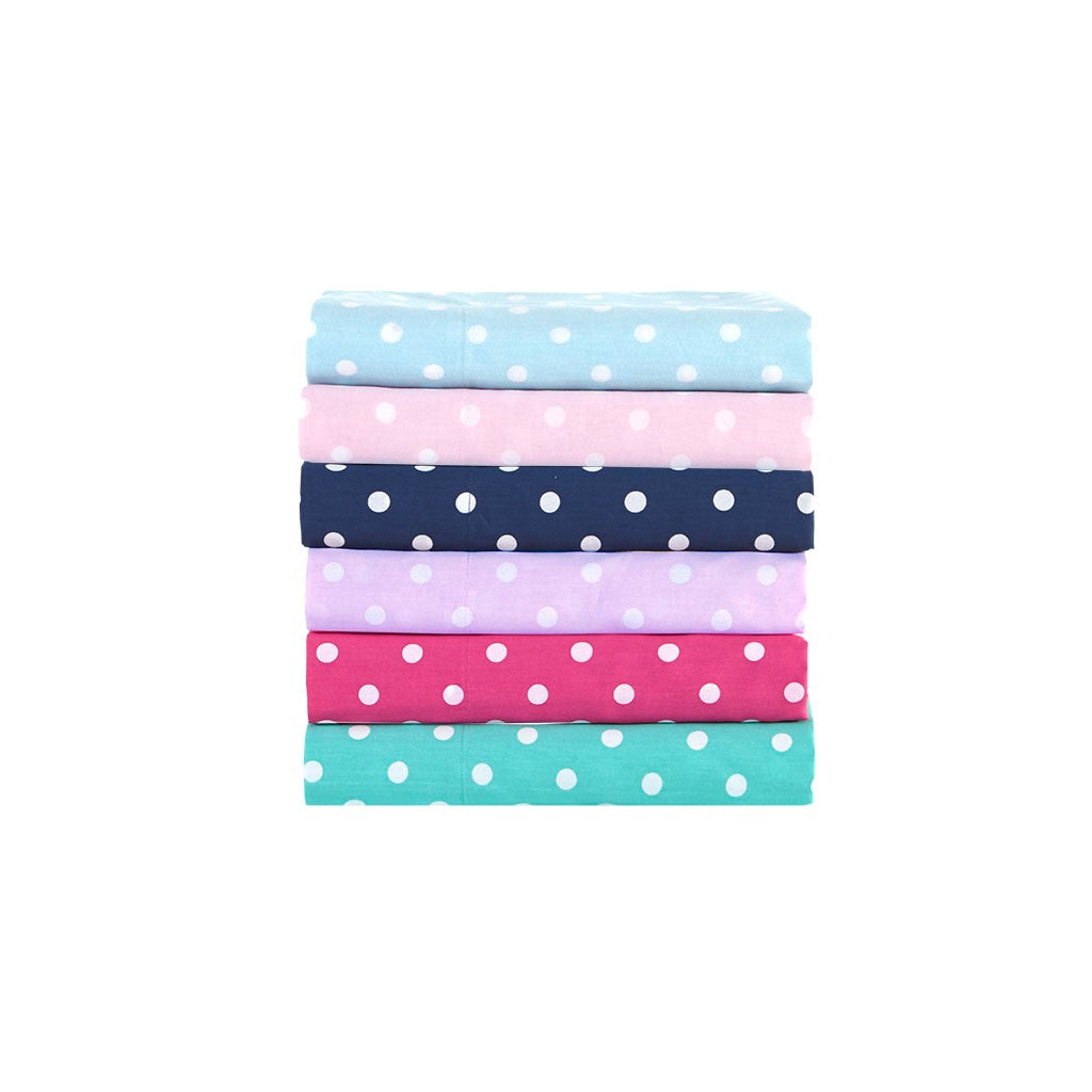 Polka Dot Printed 100% Cotton Sheet Set