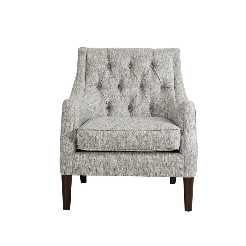 Qwen Button Tufted Grey Accent Chair