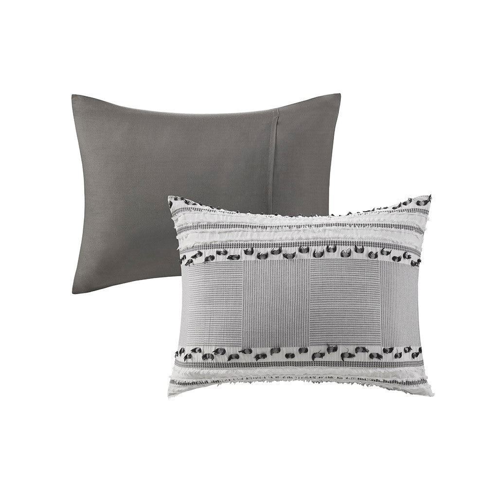 Lennon Organic Cotton Jacquard Duvet Cover Set