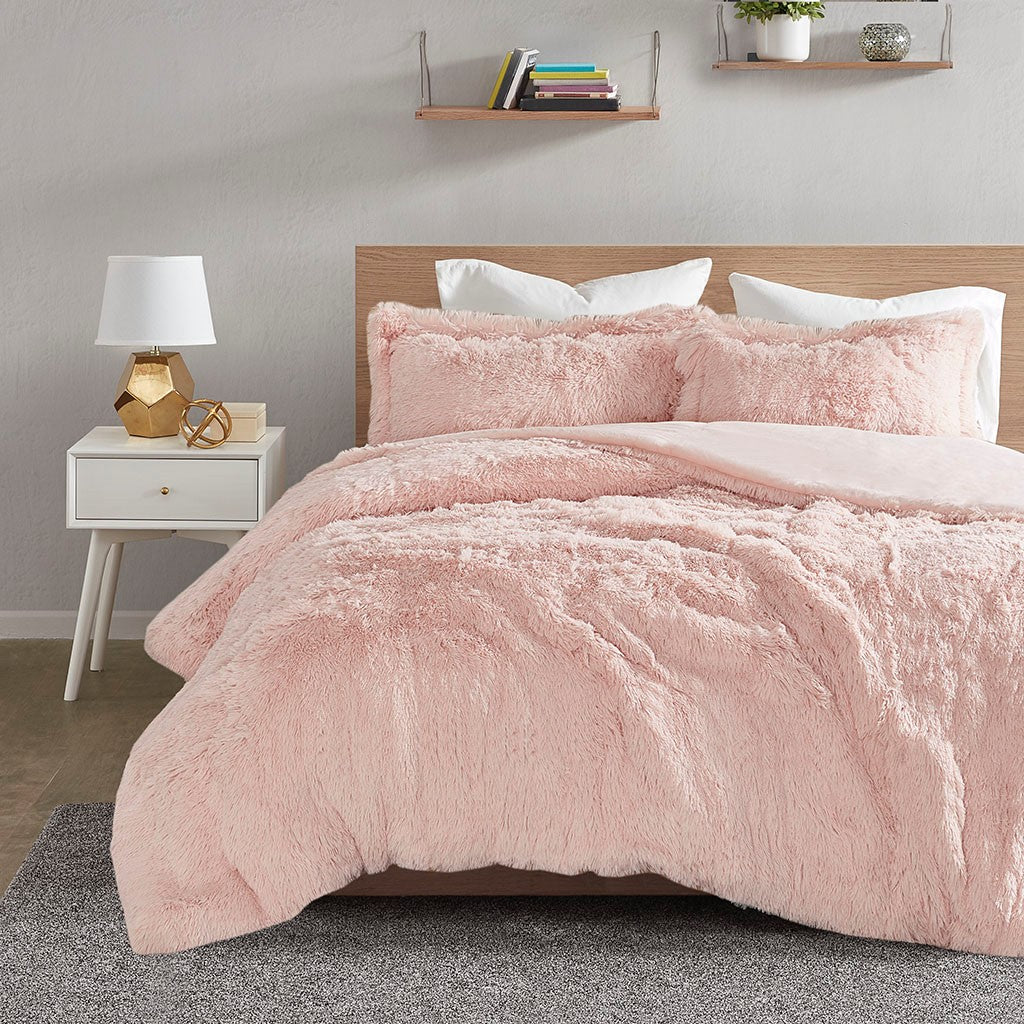 Malea Shaggy Fur Duvet Cover Set