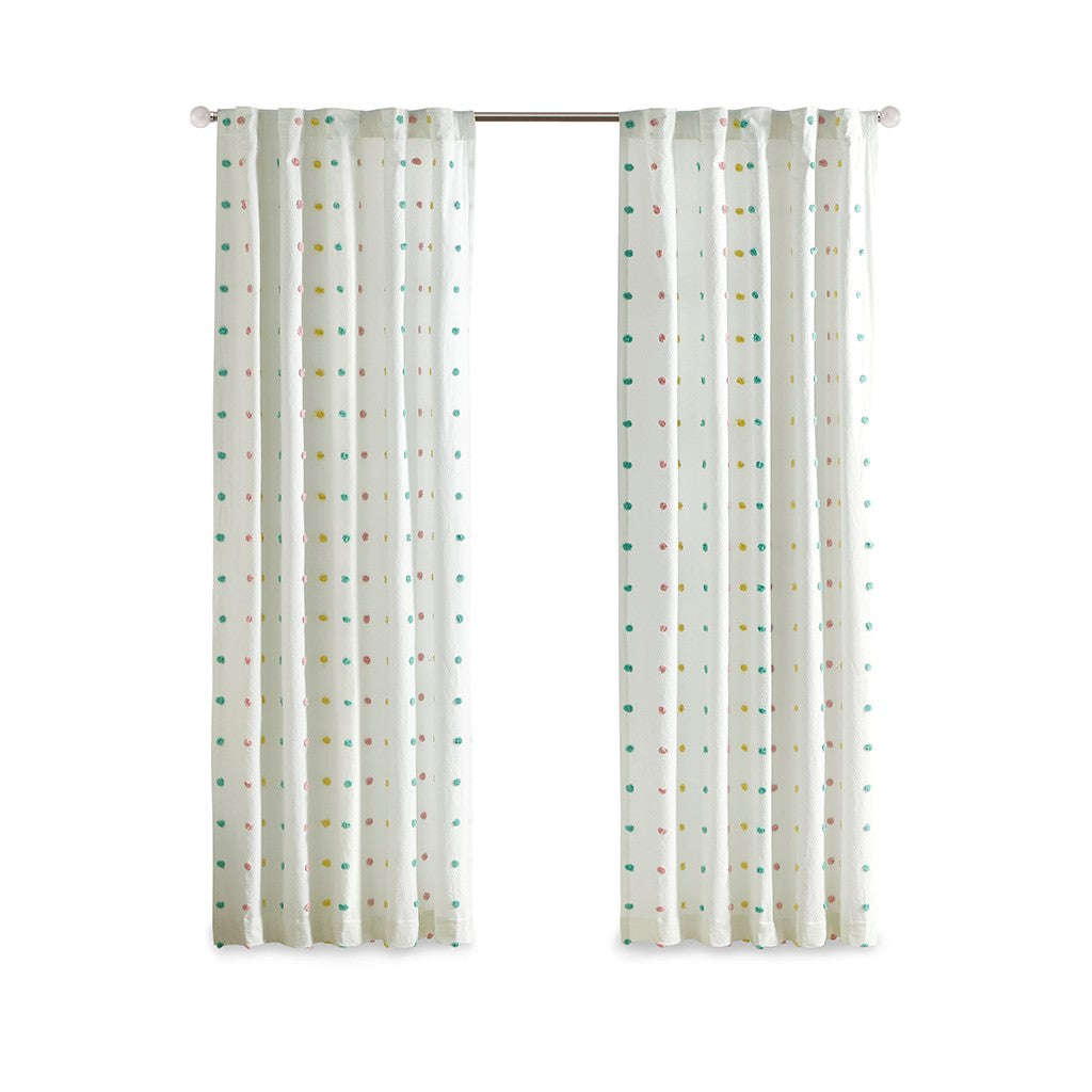 Callie Cotton Jacquard Pom Pom Window Panel