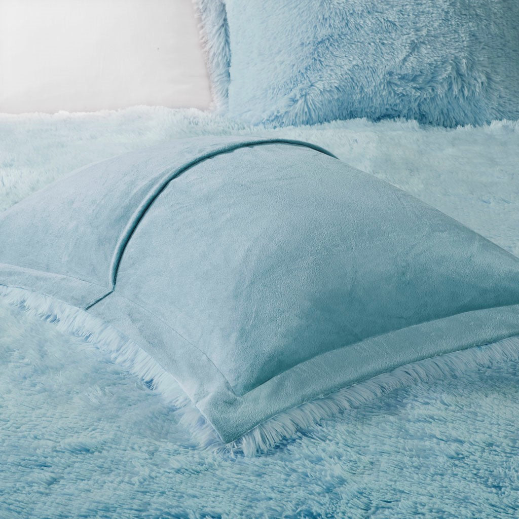 Cleo Ombre Shaggy Fur Comforter Set