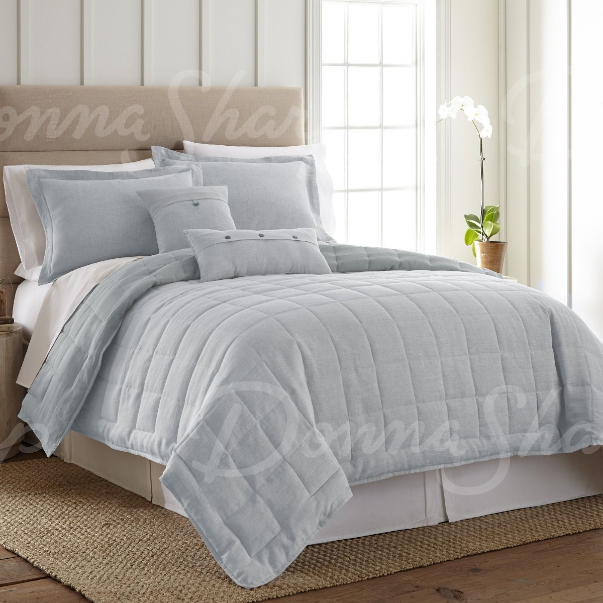 Light Blue Linen Comforter